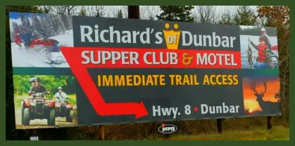 Richard's Supper Club and Motel in Dunbar on US Hwy 8